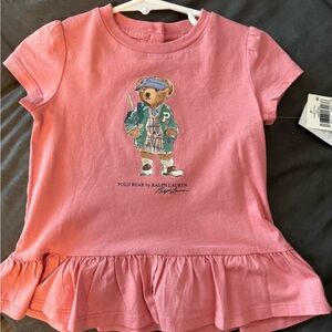 Ralph Lauren Pink Polo Bear Kids Tee
